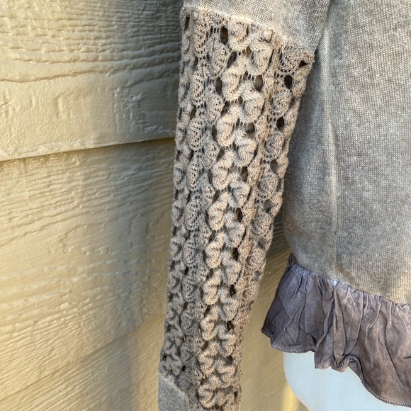 Urman Mango womens boho sweater cardigan ruffle detail, size M - Picture 5 of 7